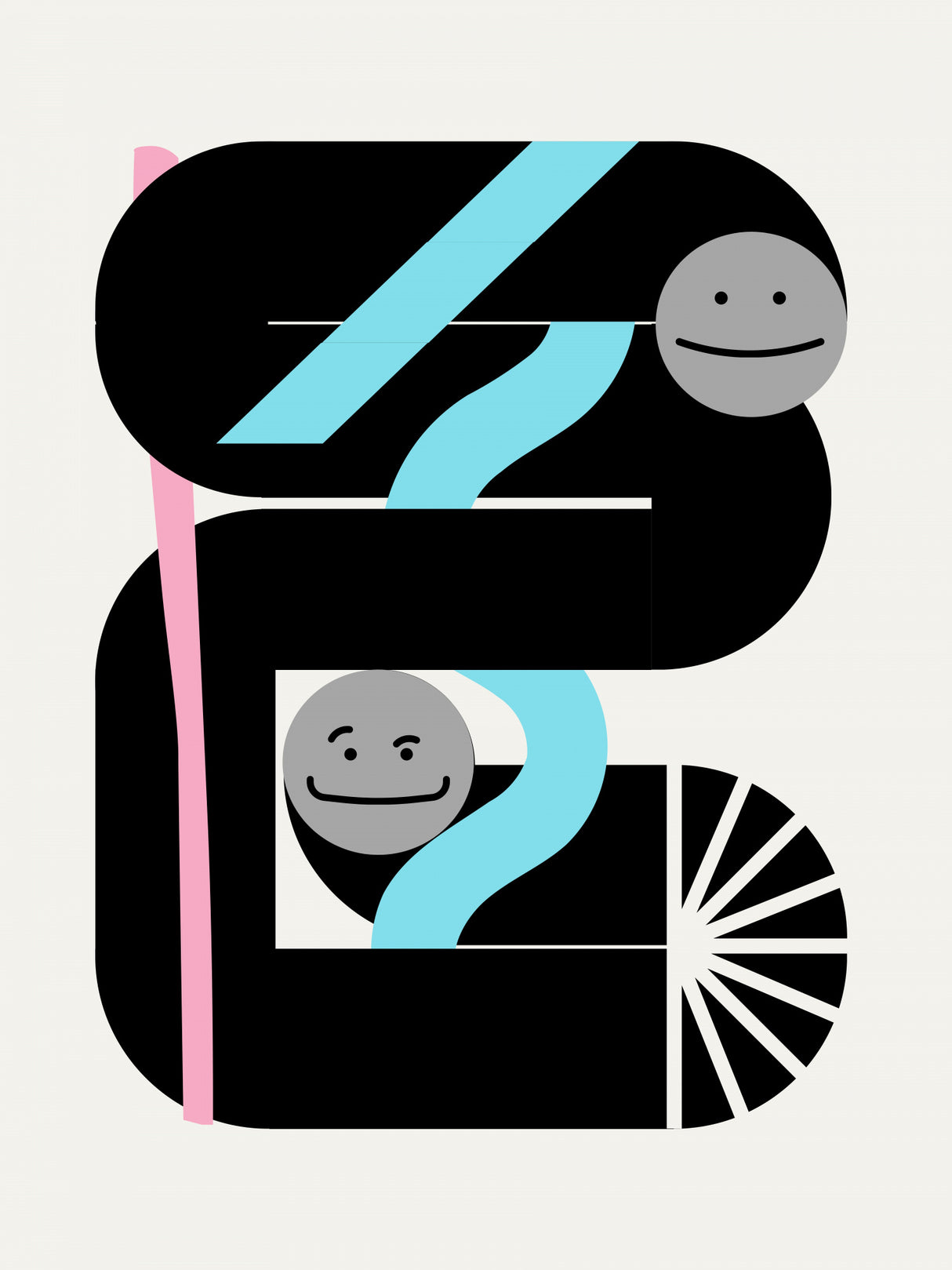 Geometric Loop Smiley Poster och Canvastavla