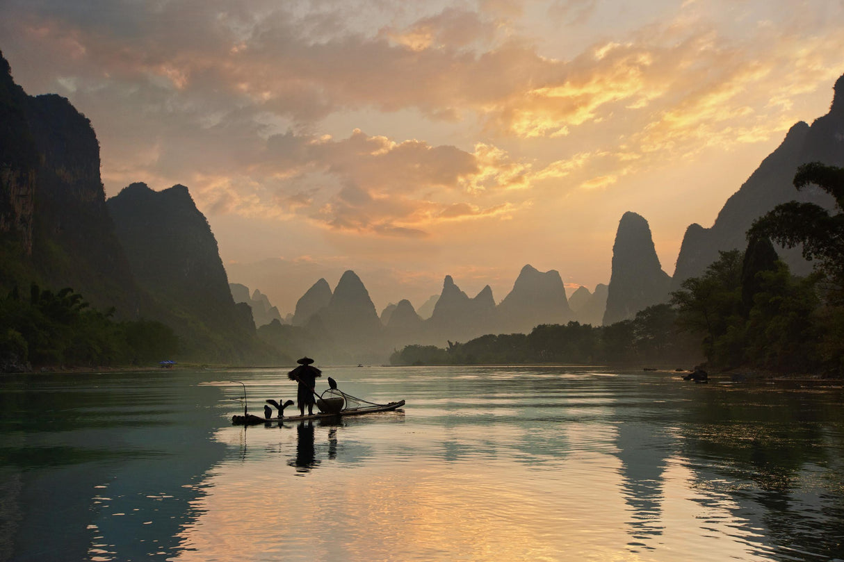 Golden Li River Poster och Canvastavla