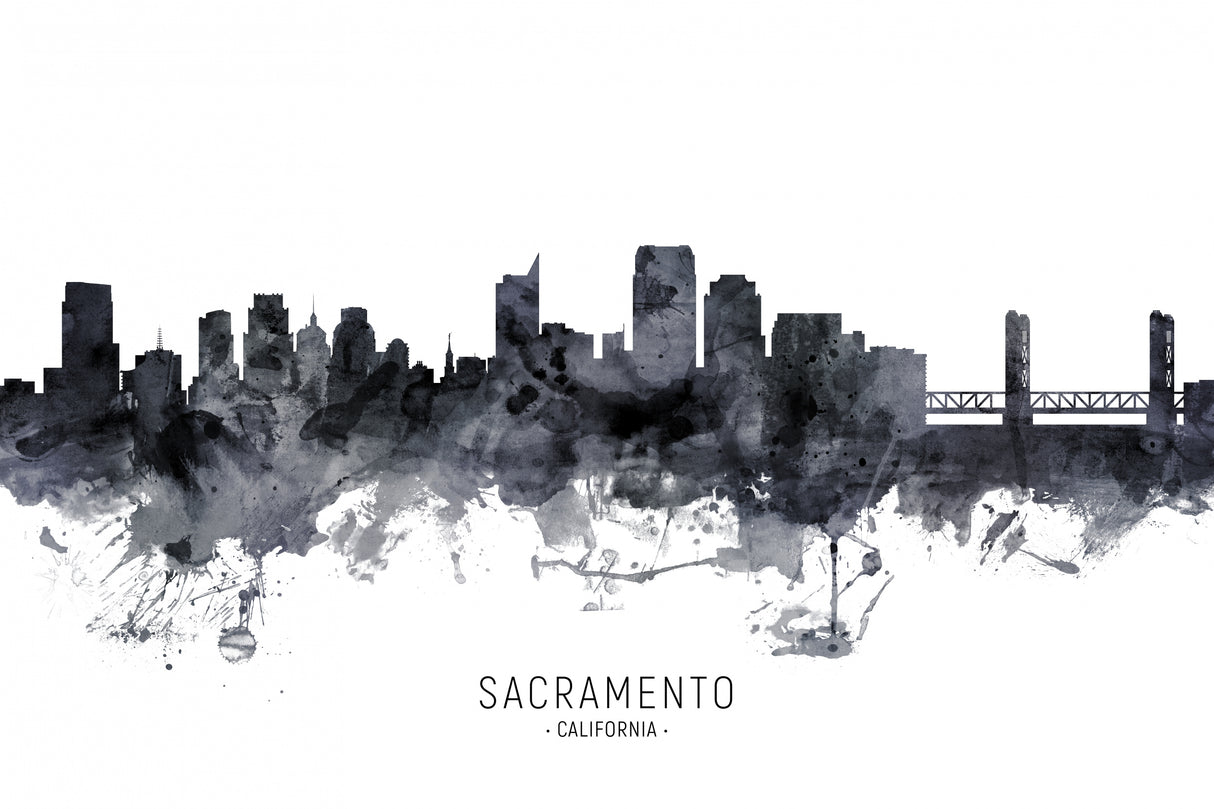 Sacramento California Skyline Poster och Canvastavla