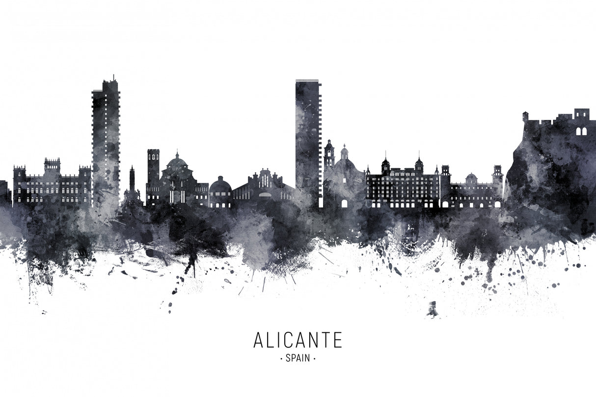 Alicante Spain Skyline Poster och Canvastavla