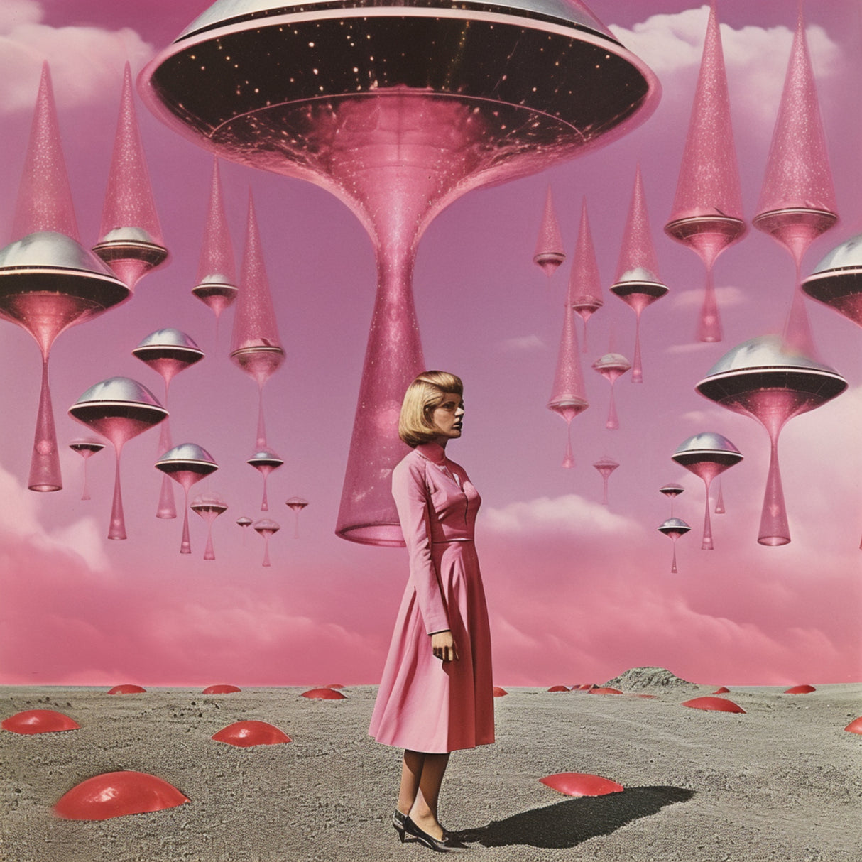 Surrealist Space Collage Poster och Canvastavla