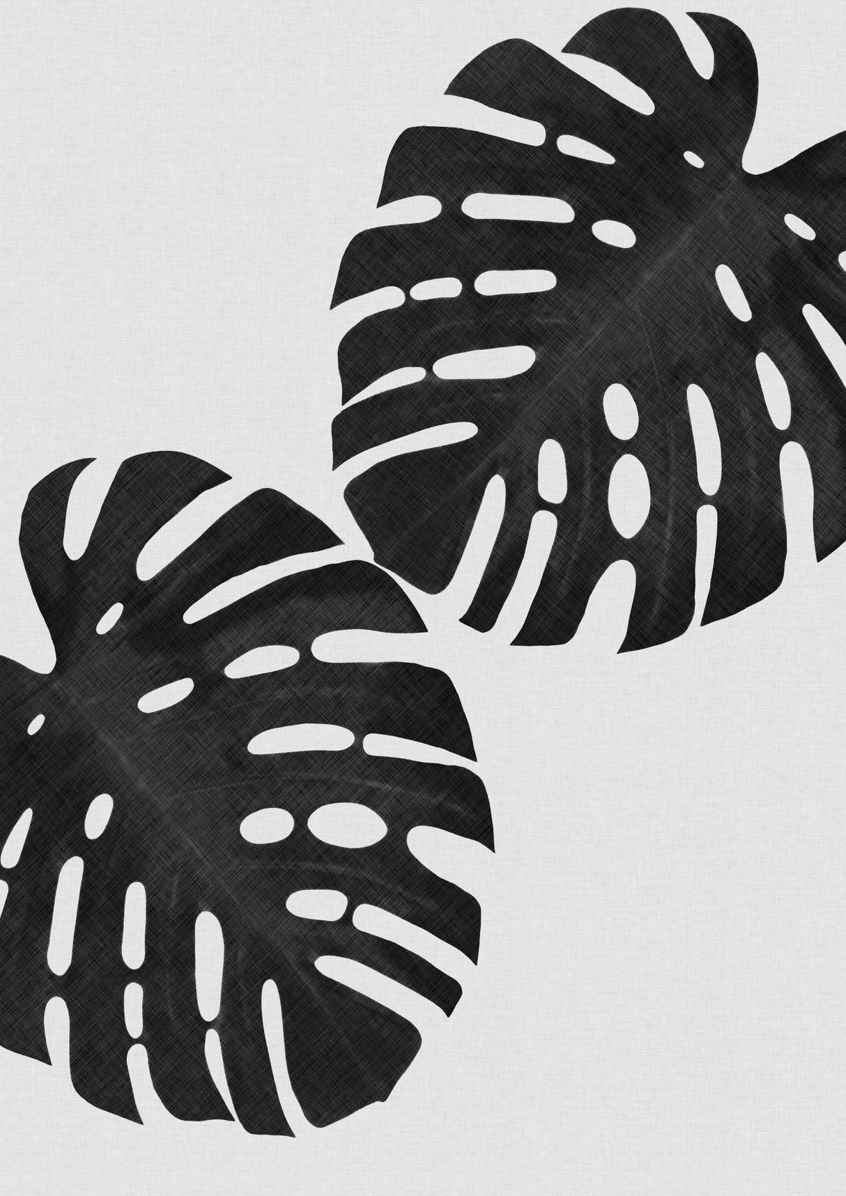 Monstera Leaf Black & White II Poster och Canvastavla