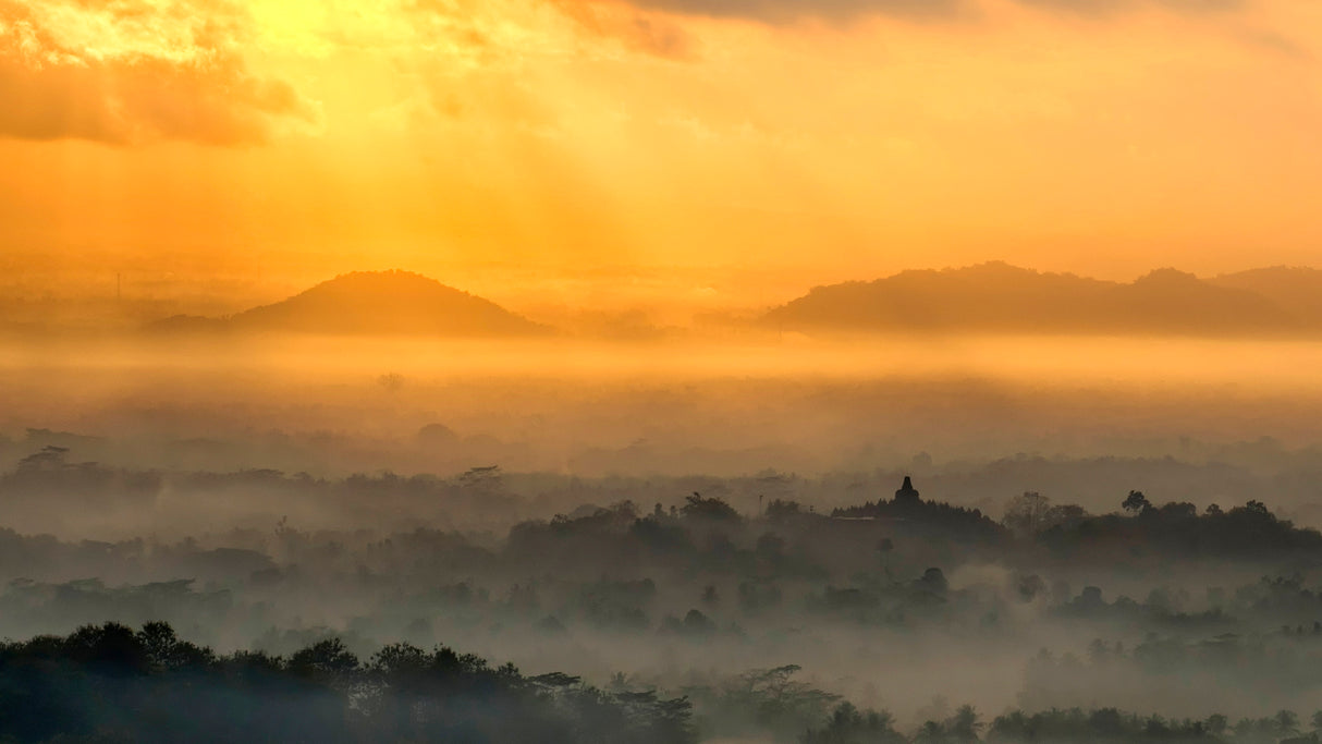 Light Of Borobudur Temple Poster och Canvastavla