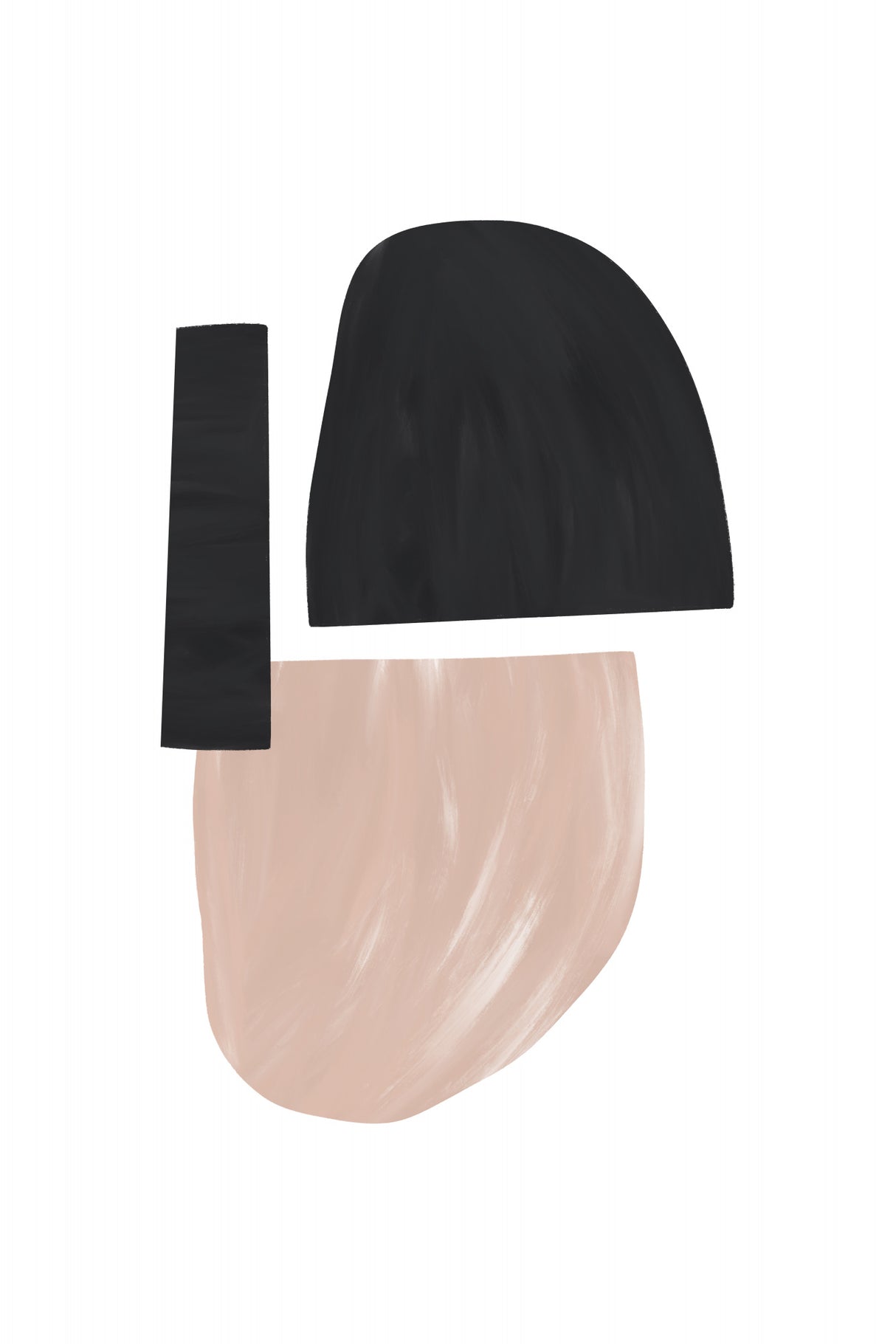 Black and Nude Abstract Shapes Poster och Canvastavla