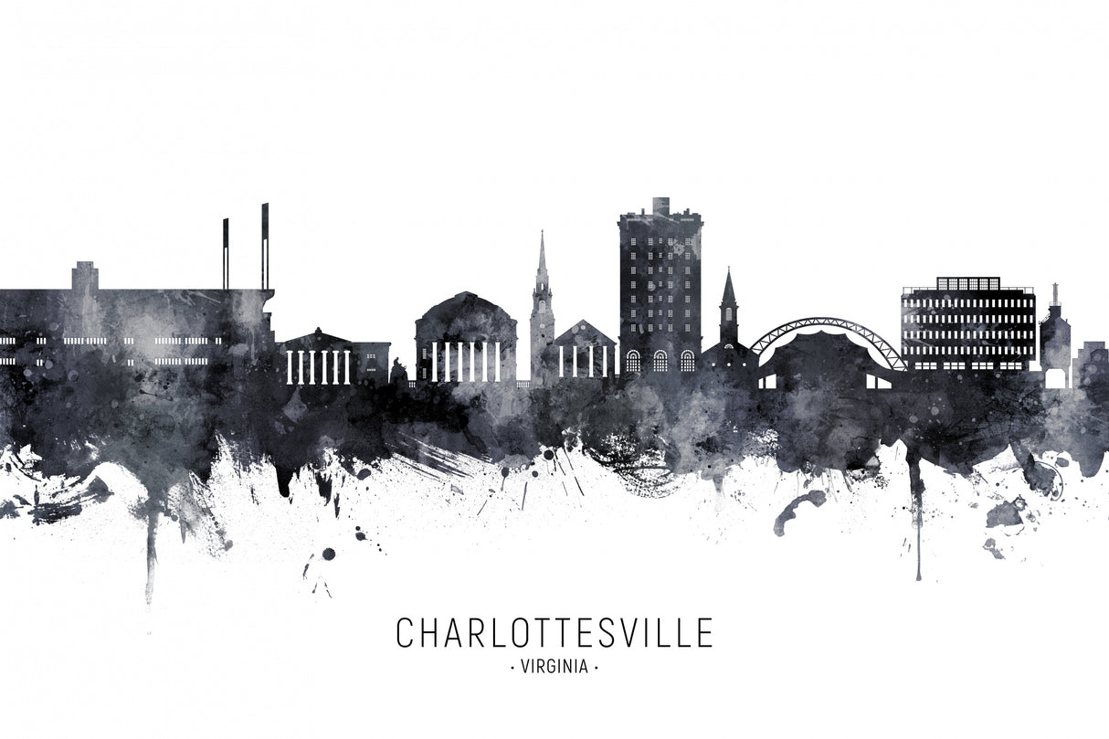 Charlottesville Virginia Skyline Poster och Canvastavla