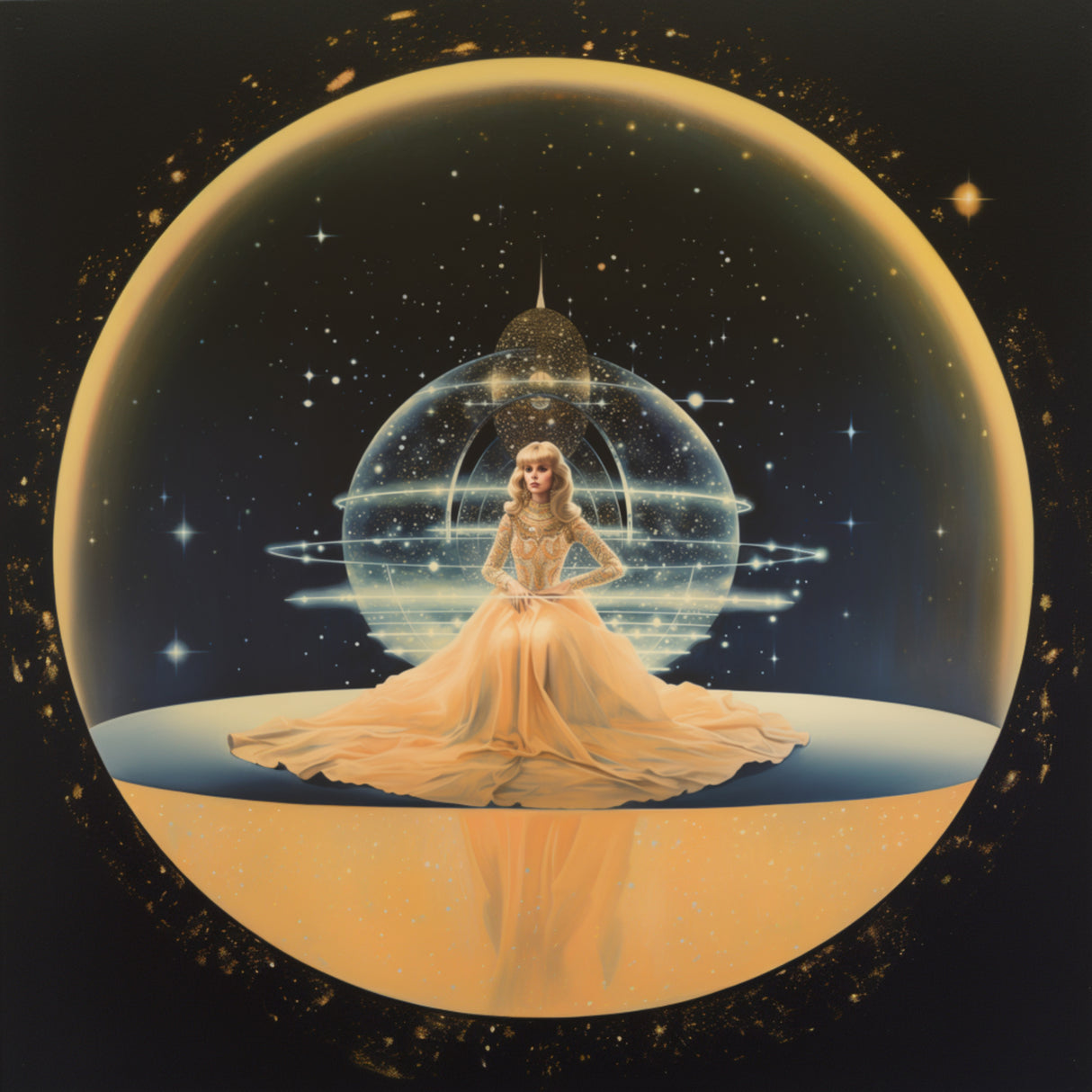 Princess of Space Collage Art Poster och Canvastavla