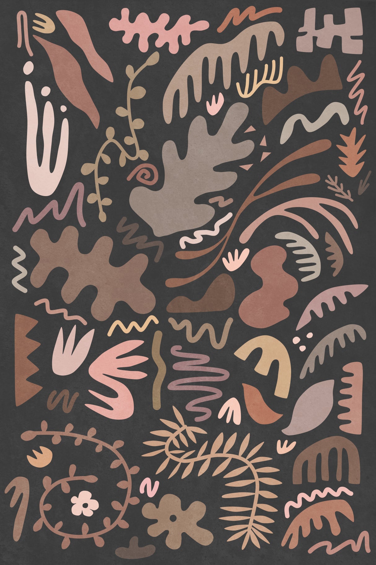 Blush Flora Colors and Shapes II Poster och Canvastavla