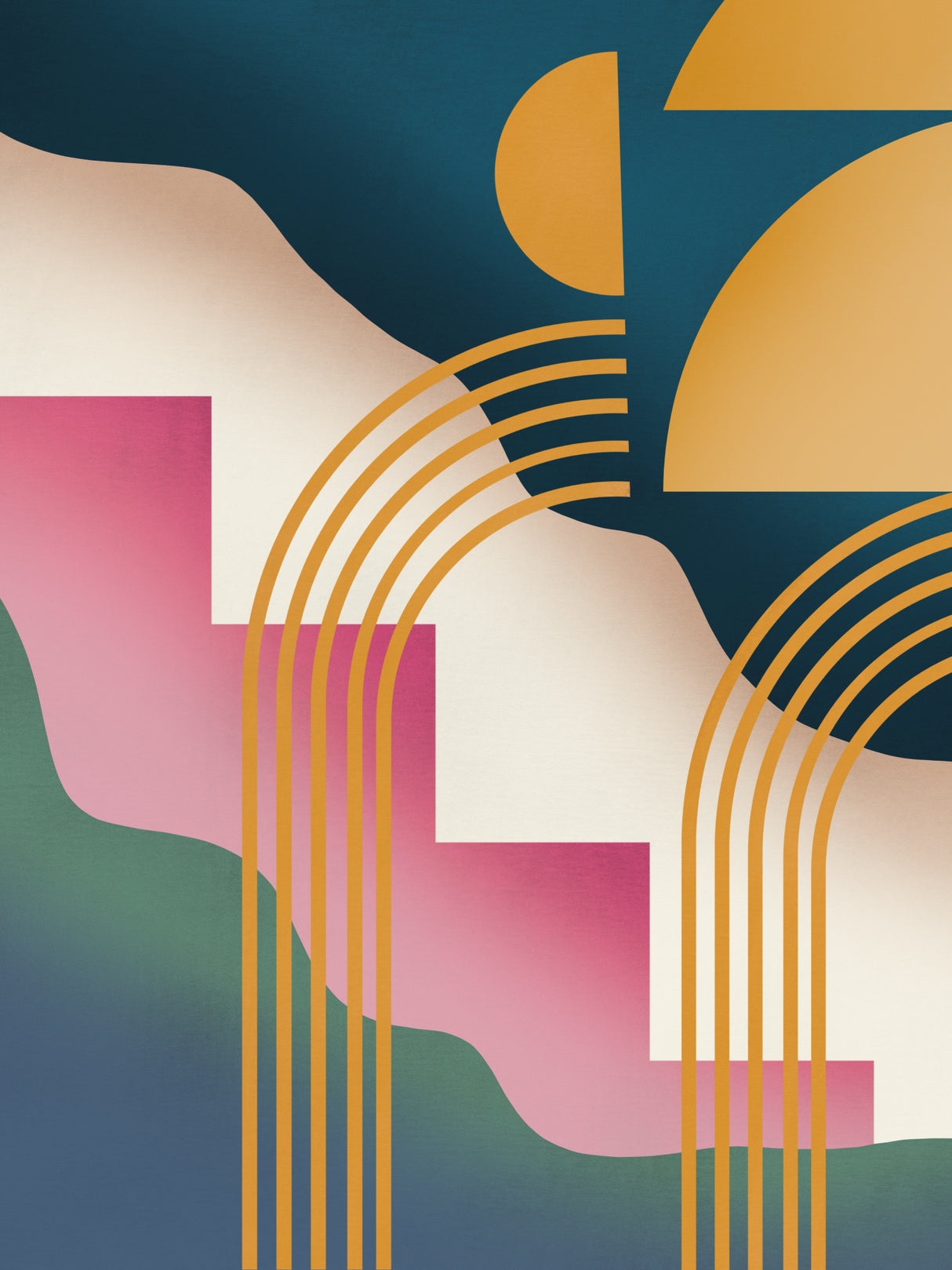 Mid Century Liquify Poster och Canvastavla