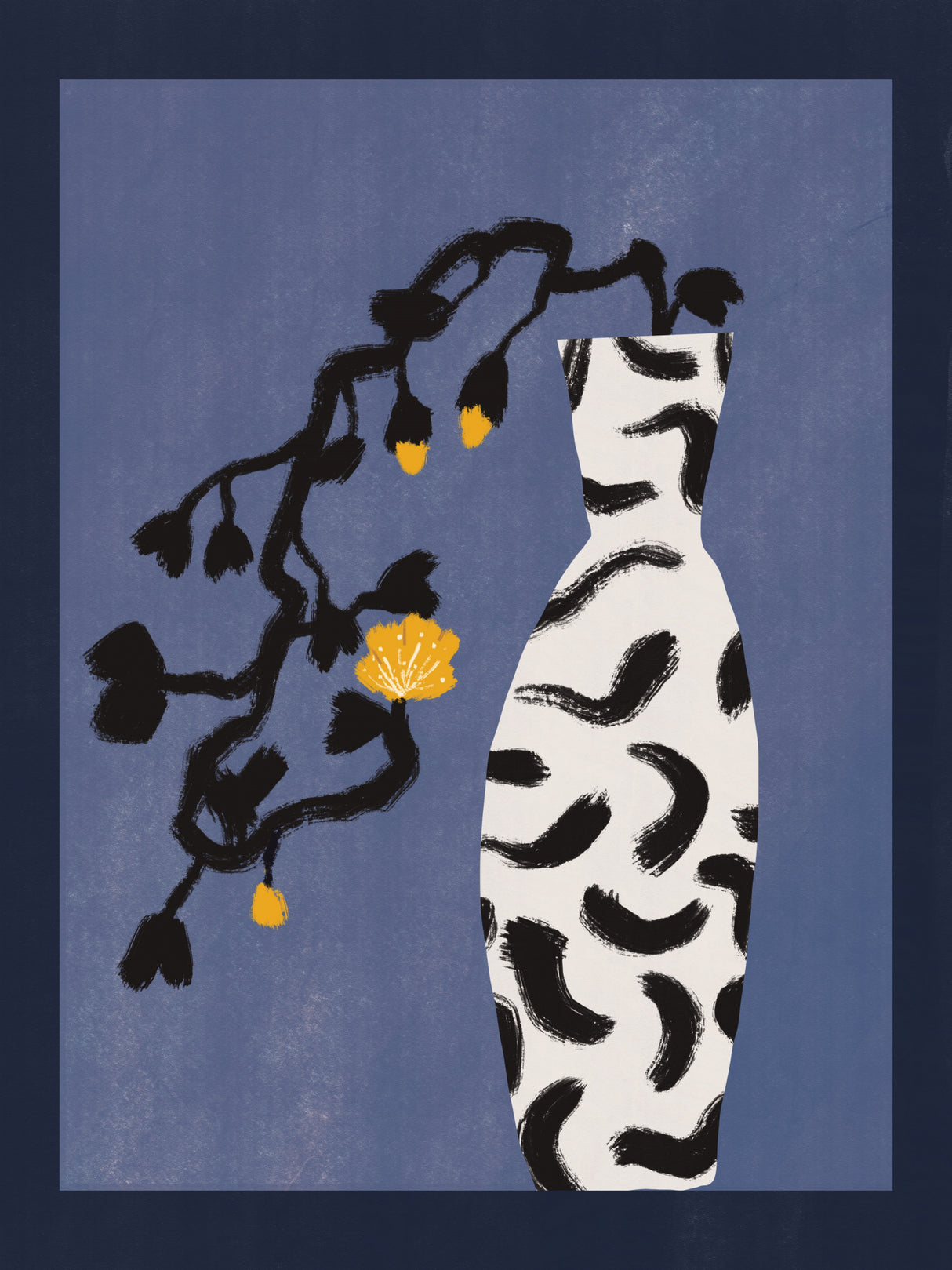 Yellow Bonsai Flower Poster och Canvastavla