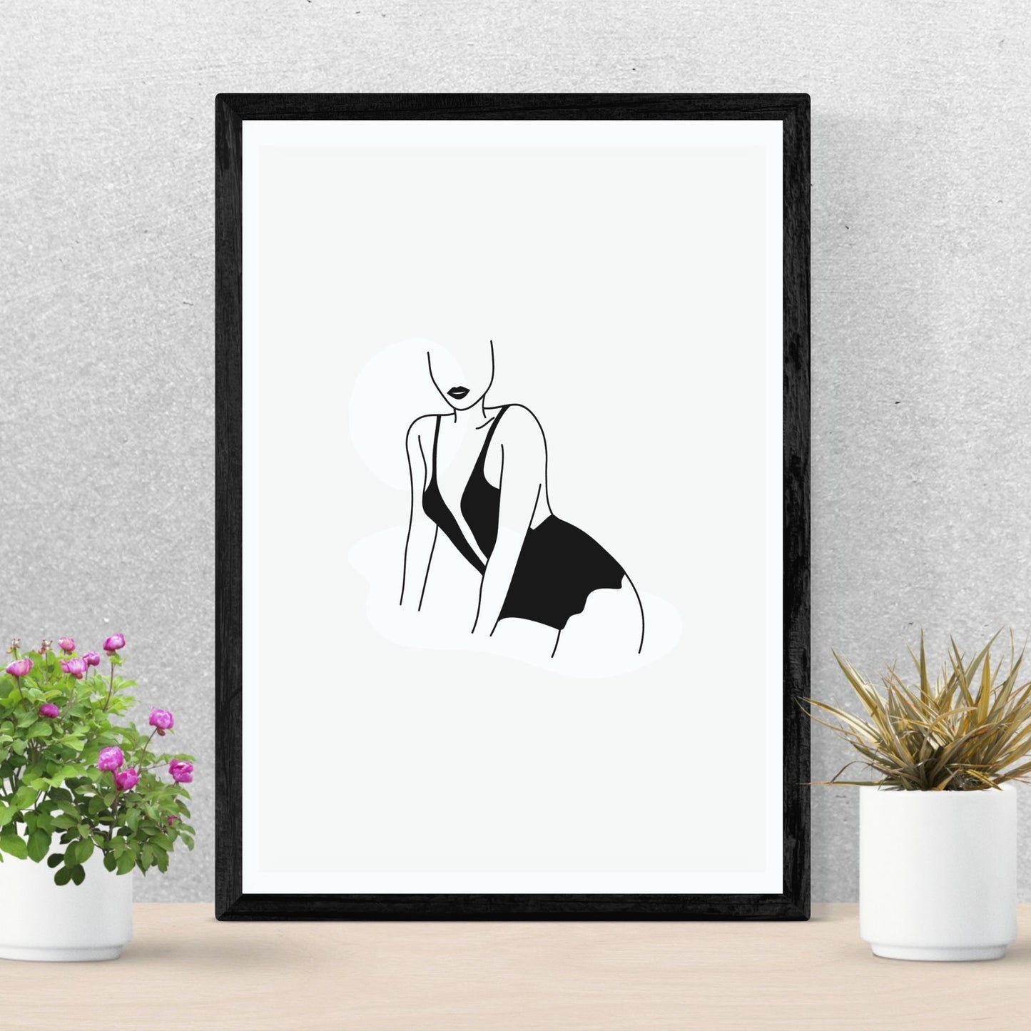 Line Art Grey poster