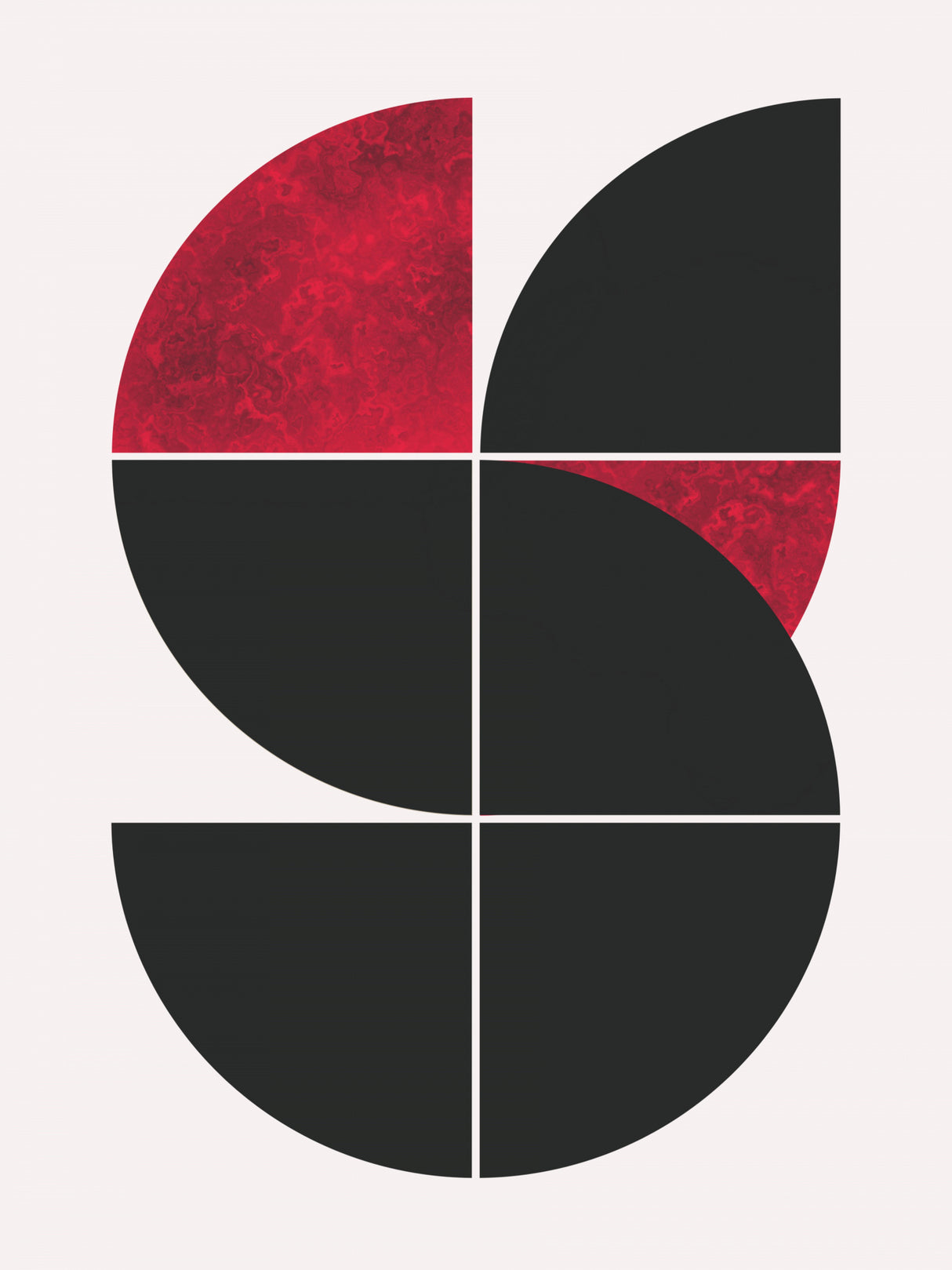 Red Marble In Black Poster och Canvastavla