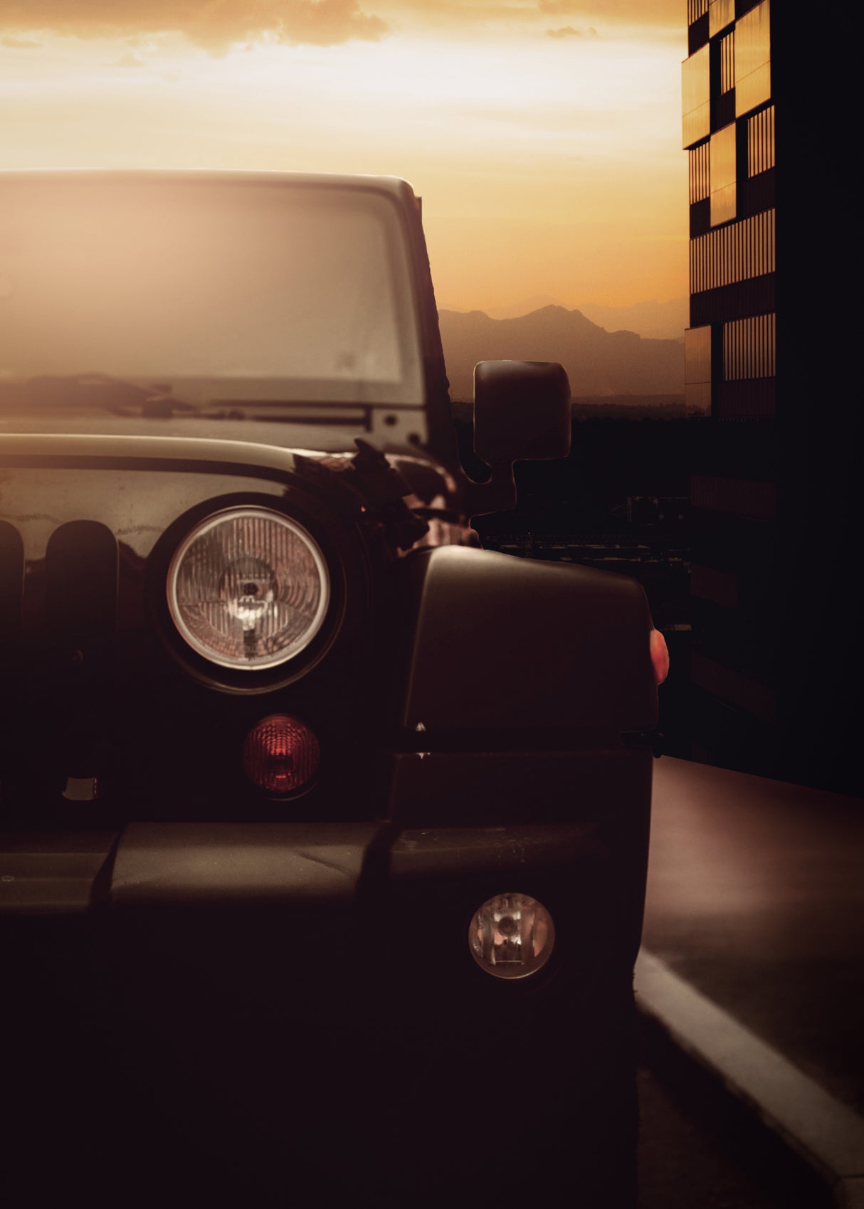 Jeep Sunrise Poster och Canvastavla