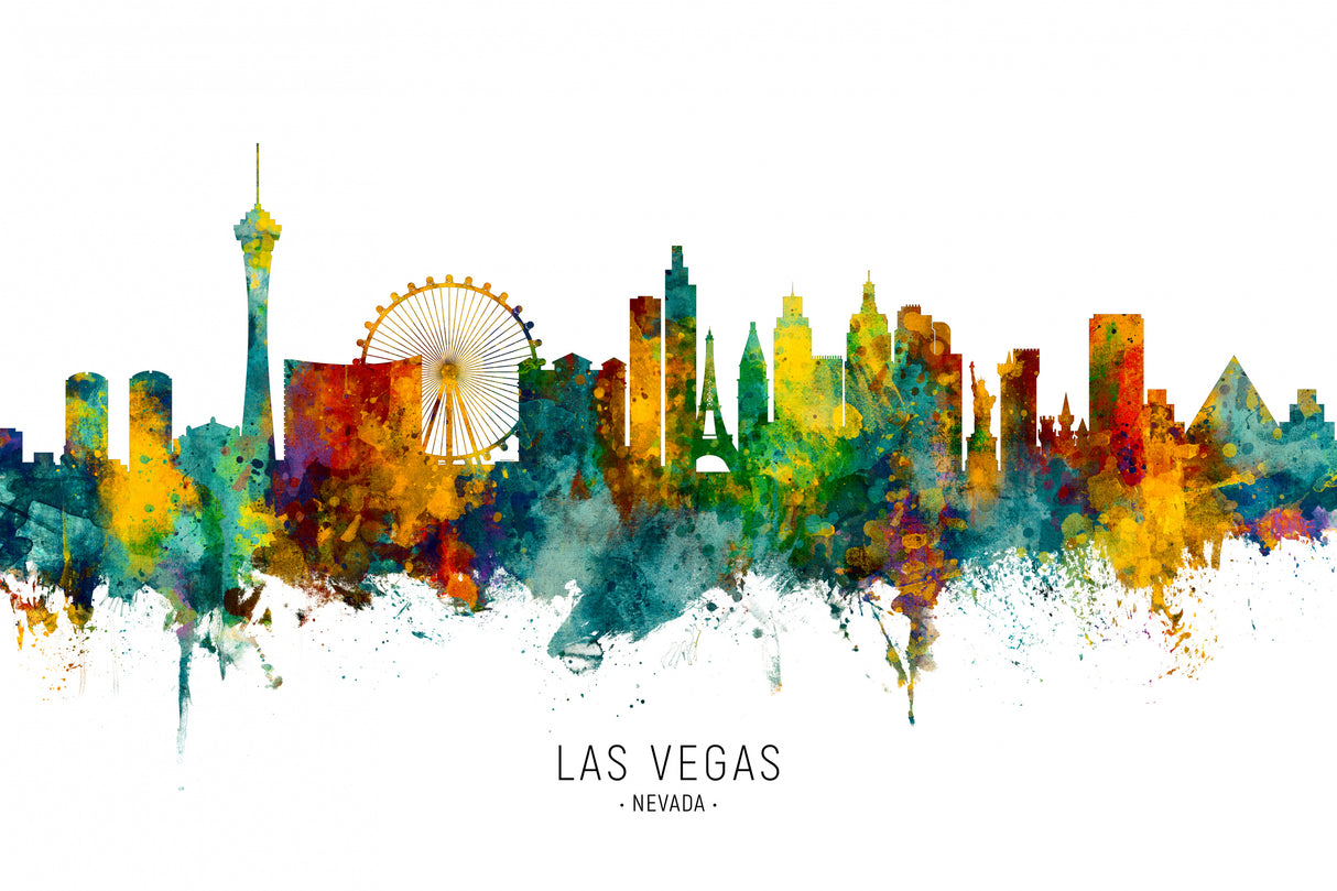 Las Vegas Nevada Skyline Poster och Canvastavla