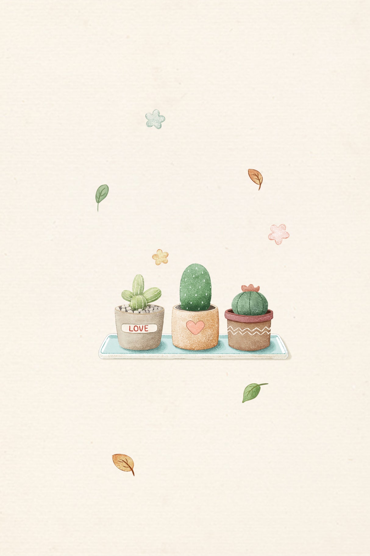 Cactus Plants Kawaii Poster och Canvastavla