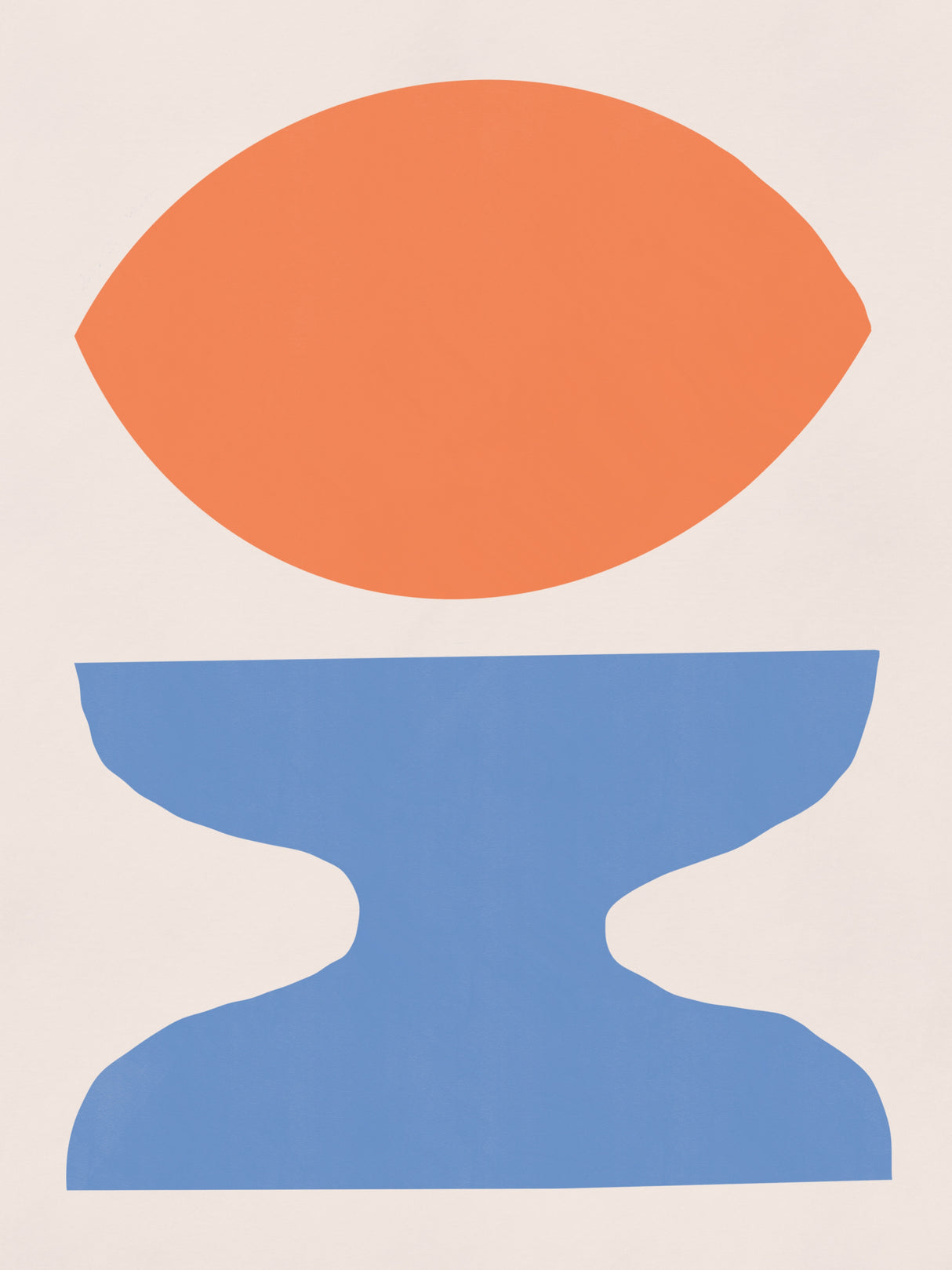 Organic Shapes In Orange and Blue Poster och Canvastavla