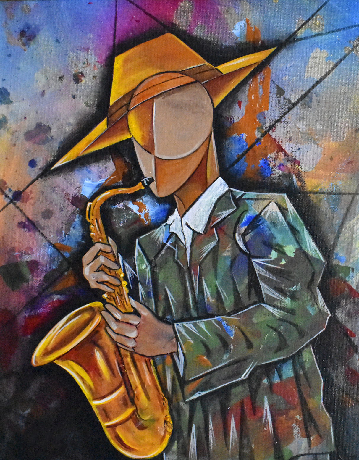 Jazz Sax Man Poster och Canvastavla