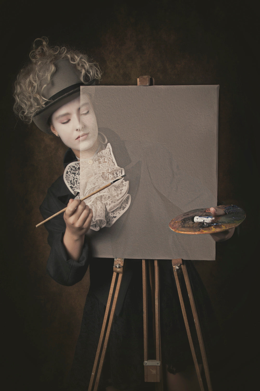 Painting myself Poster och Canvastavla