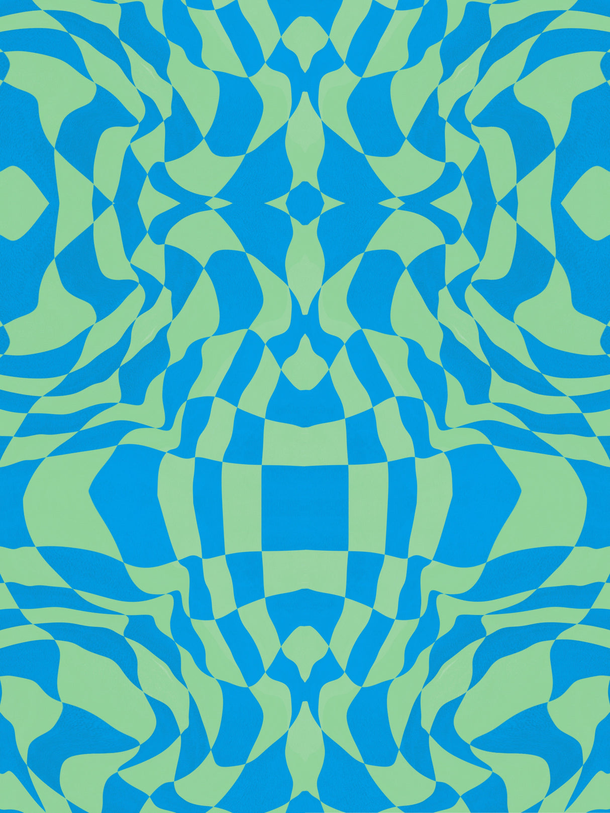 Cool Colors Warp Checkers Poster och Canvastavla