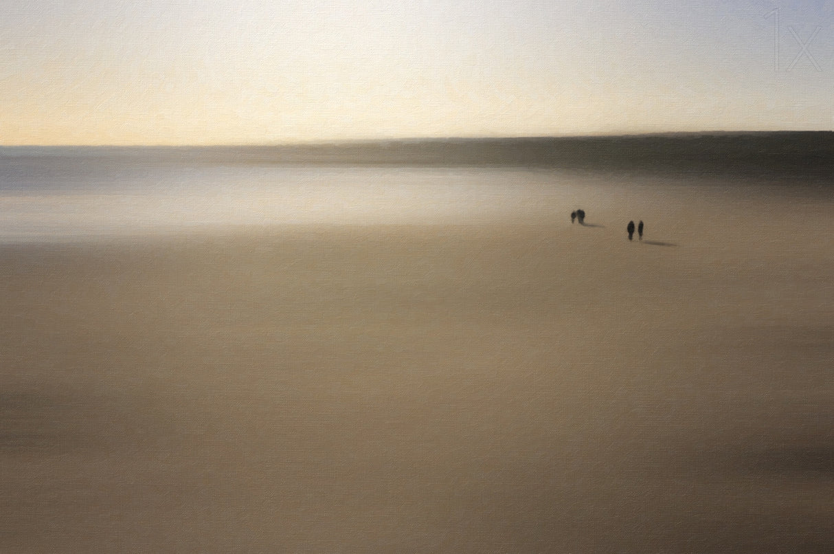 Figures on an oiled beach Poster och Canvastavla