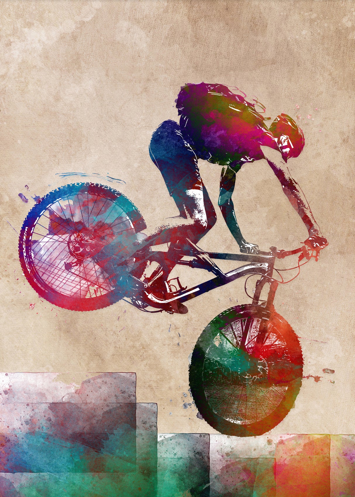 Cycling sport art 45 Poster och Canvastavla