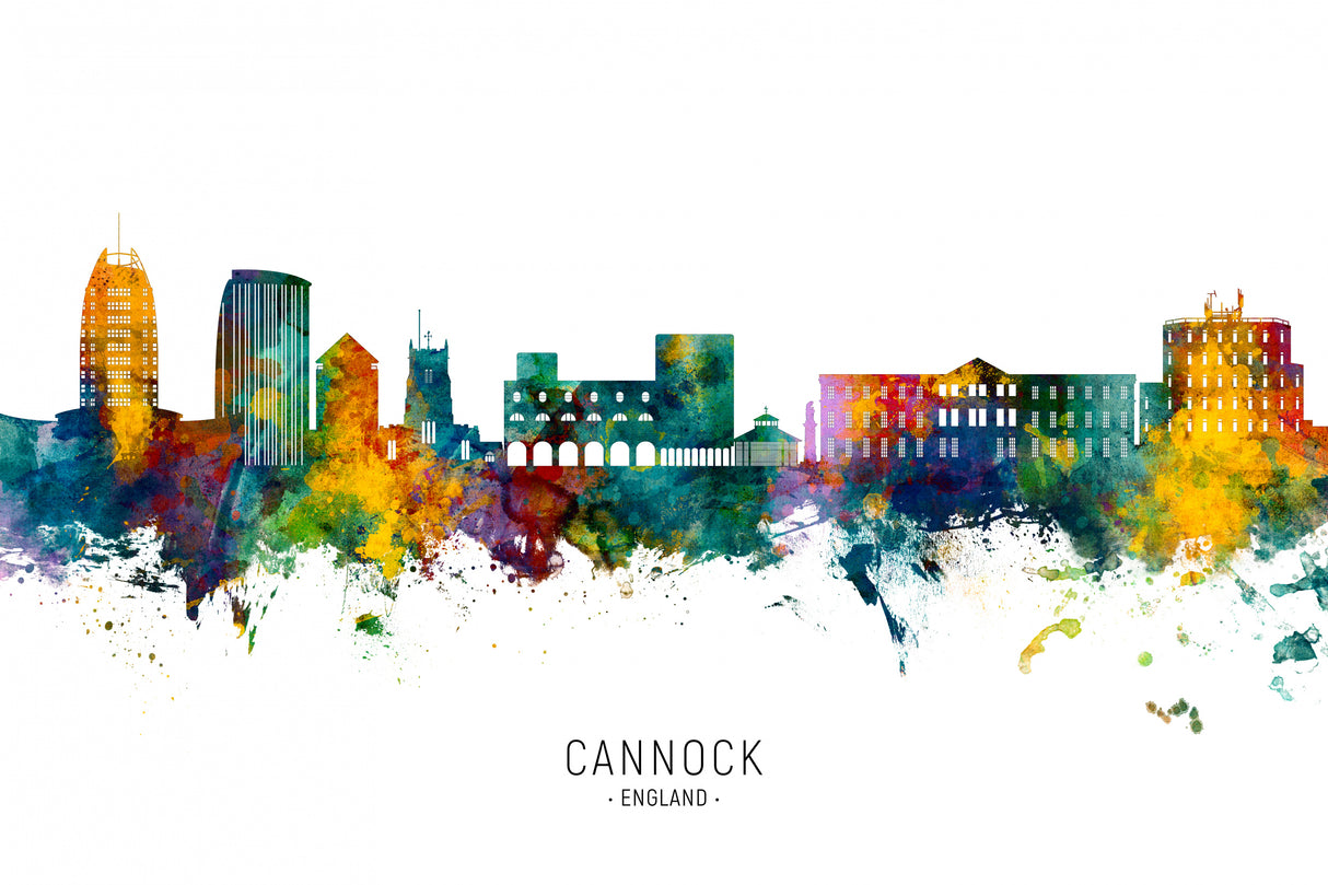 Cannock England Skyline Poster och Canvastavla