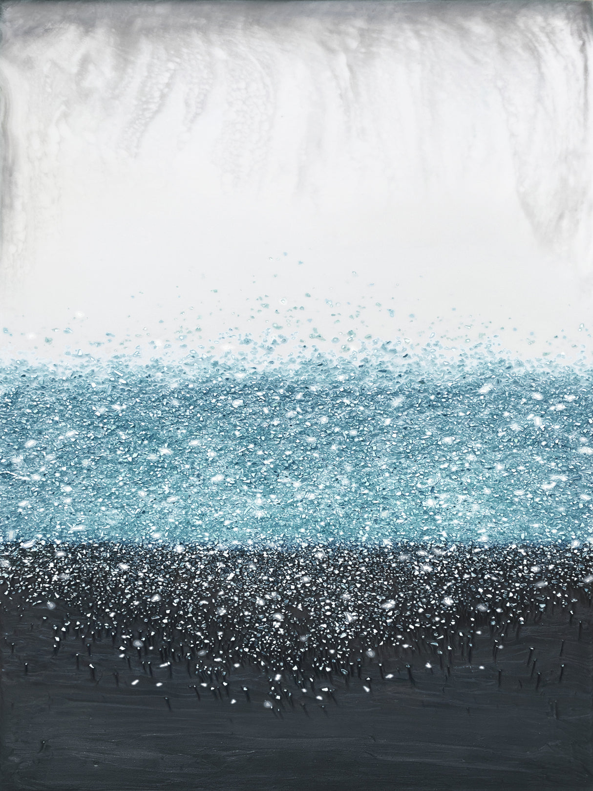 Crystal Rain Blue Poster och Canvastavla