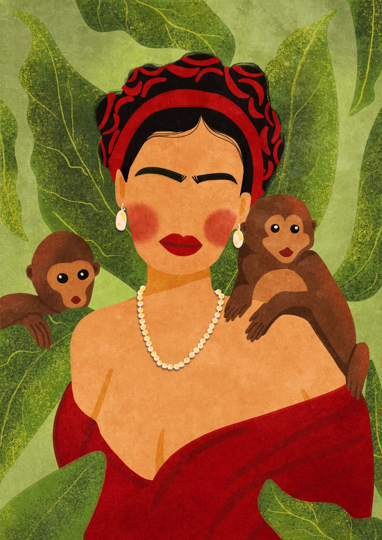 Frida and Monkeys Poster och Canvastavla