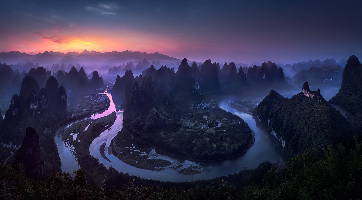Good Morning from Damianshan - China Poster och Canvastavla