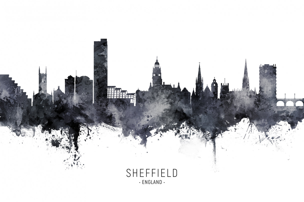 Sheffield England Skyline Poster och Canvastavla