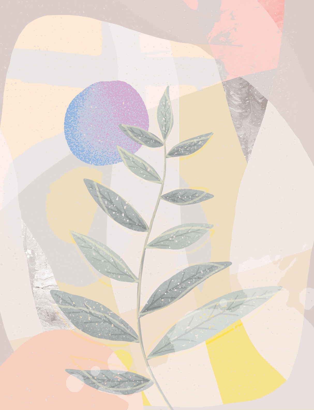 Blue Moon and Leaves Poster och Canvastavla