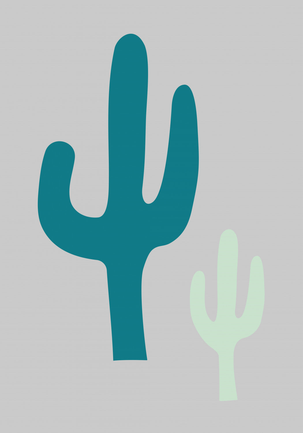Cactus Grey Poster och Canvastavla