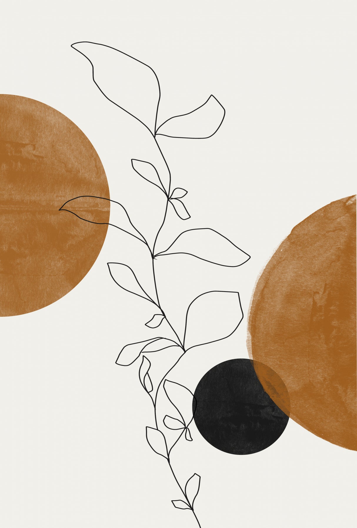 Line Art Flowers Poster och Canvastavla