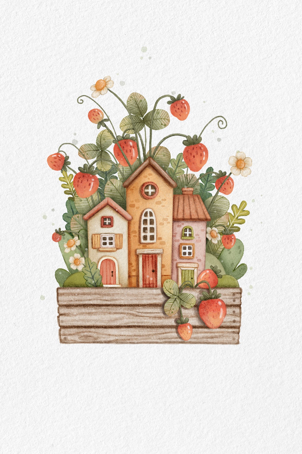 Sweet Strawberry House Poster och Canvastavla