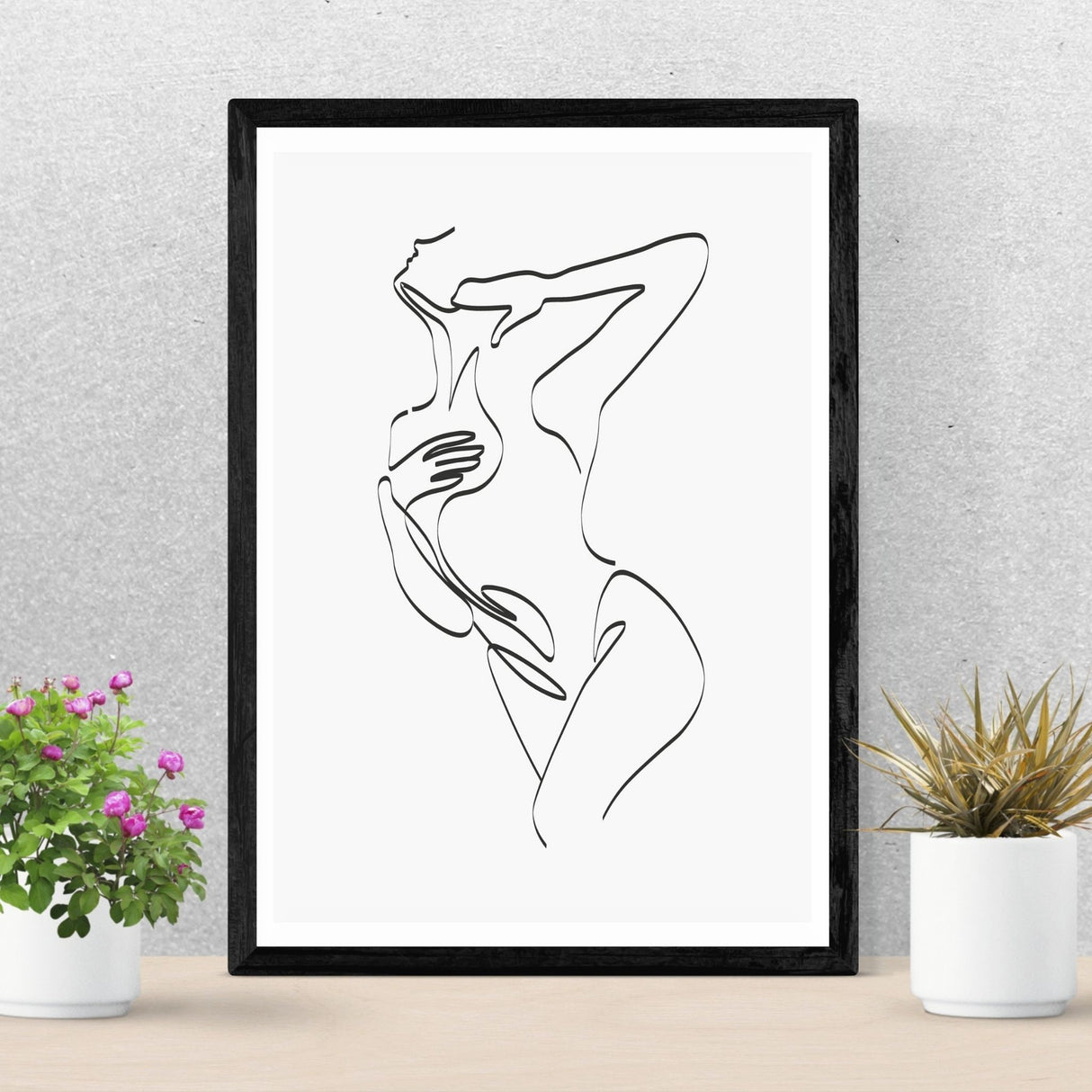 Line Art Grey poster