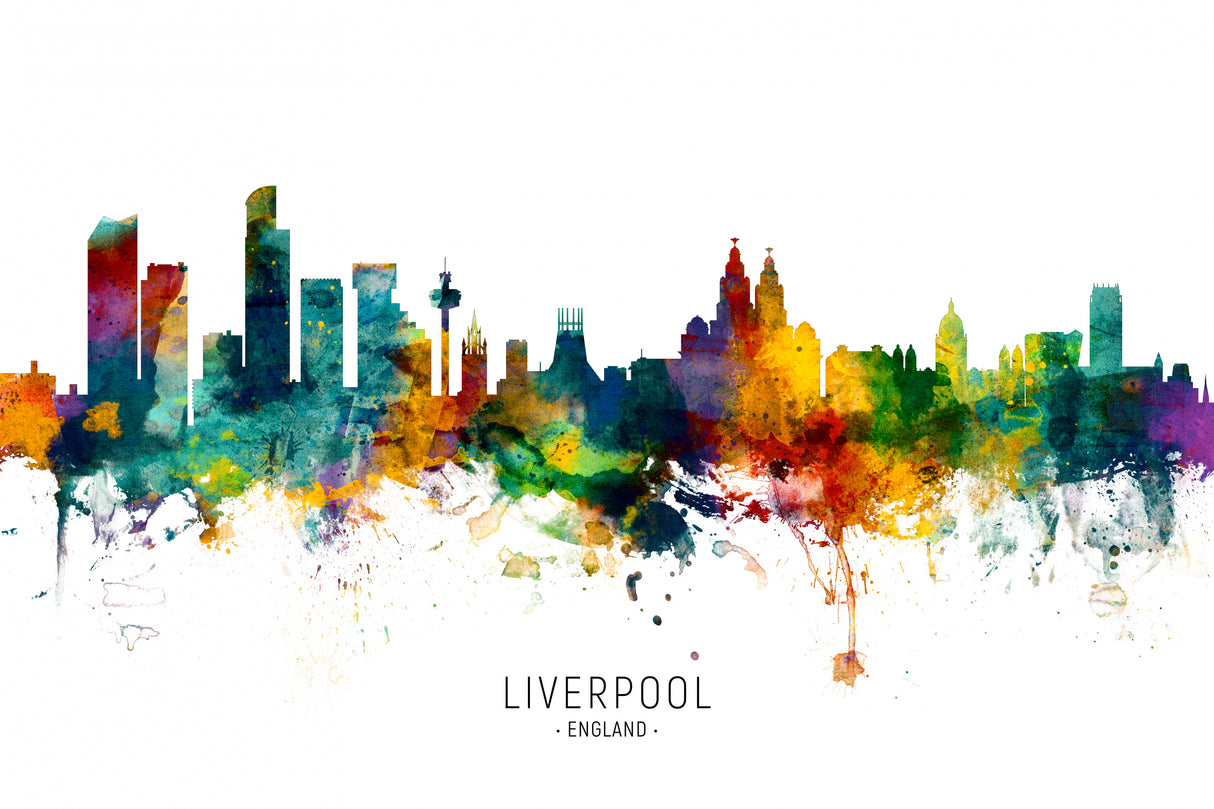 Liverpool England Skyline Poster och Canvastavla
