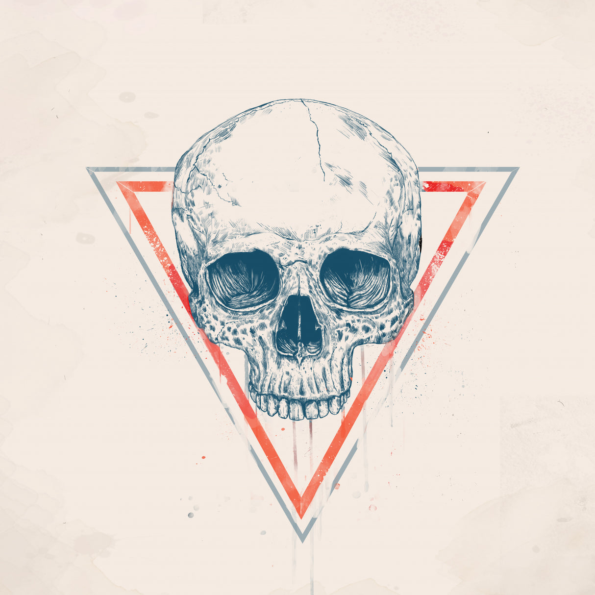 Skull in triangles Poster och Canvastavla