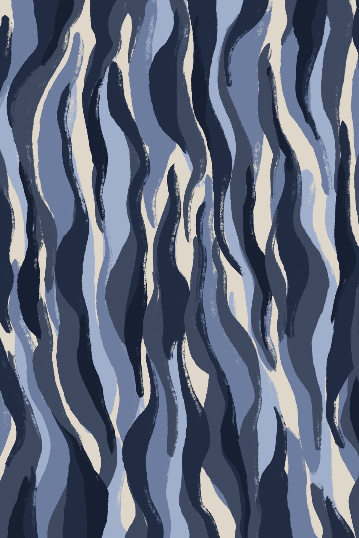 Blue Tiger Pattern Poster och Canvastavla