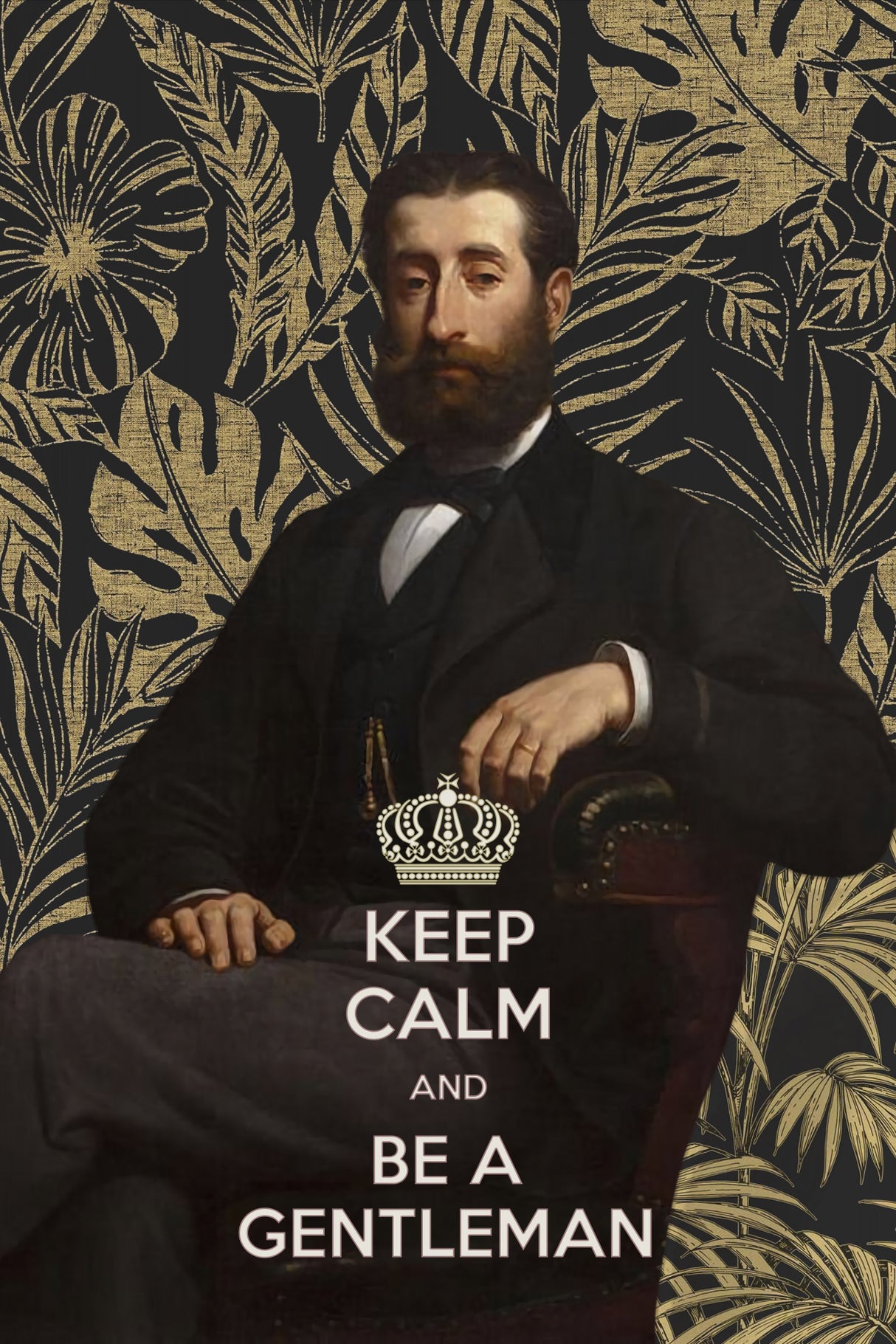 Keep Calm and Be a Gentleman Poster och Canvastavla