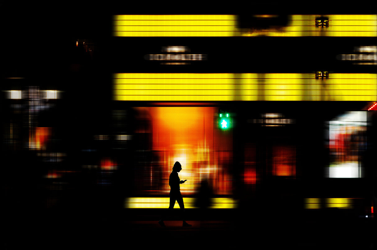 Ginza at Night Poster och Canvastavla