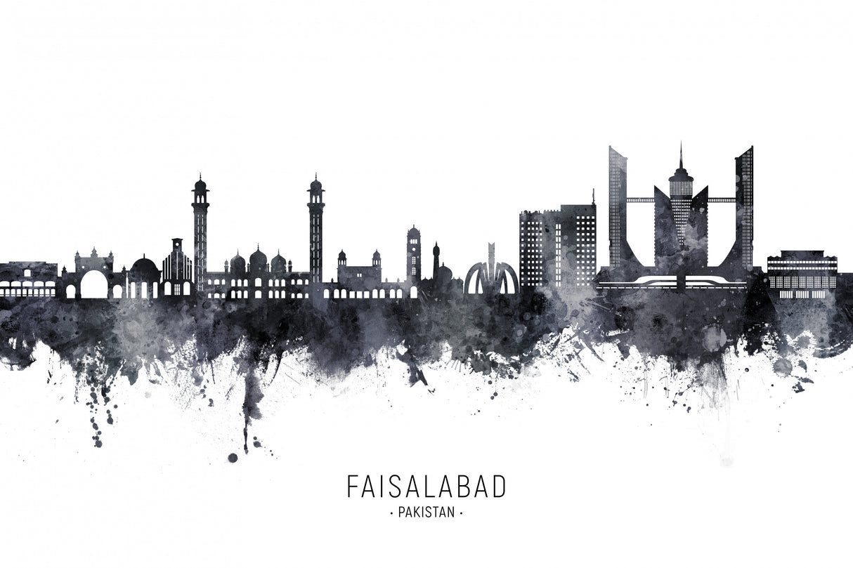 Faisalabad Pakistan Skyline Poster och Canvastavla
