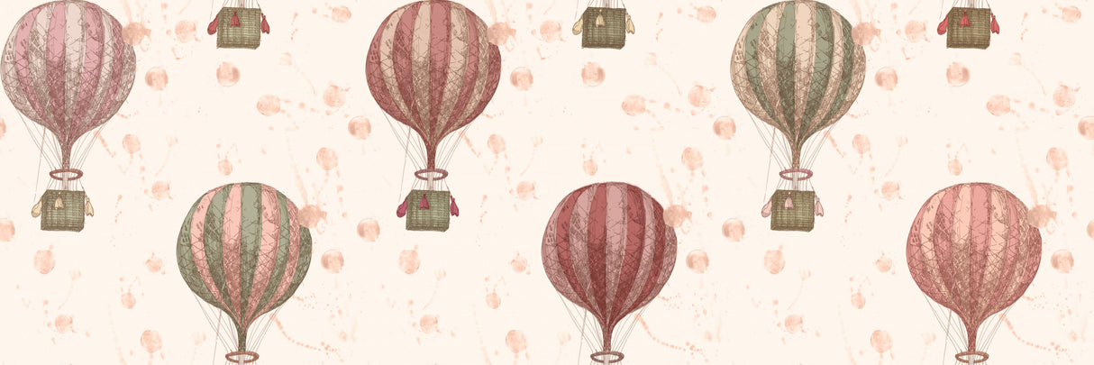 Hla016 Hot Air Ballooons Pinks Poster och Canvastavla