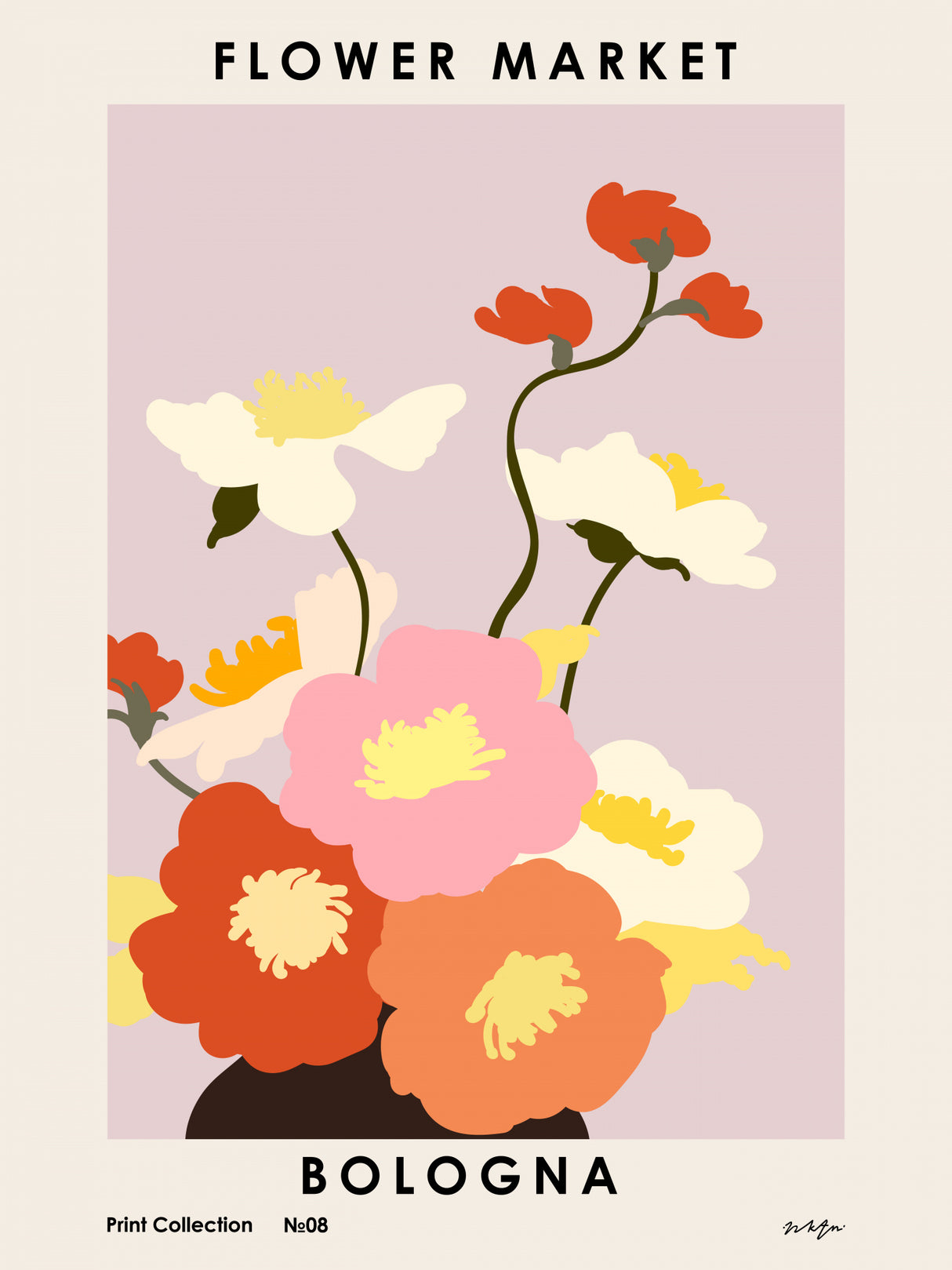 Flower Market. Bologna Poster och Canvastavla