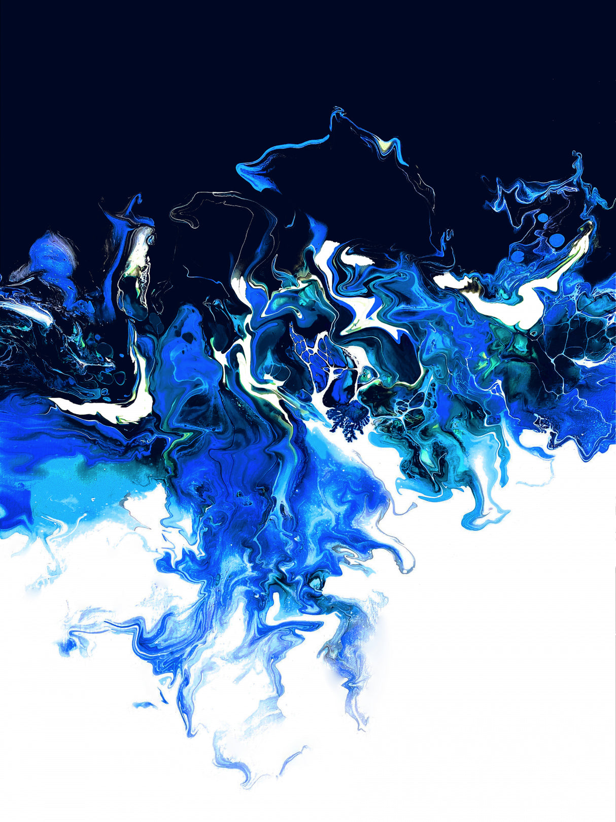 Blue Colorful Wave Poster och Canvastavla