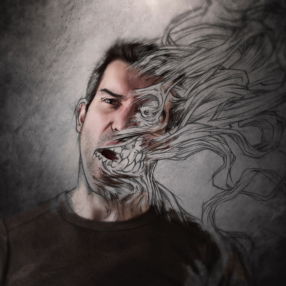 The dark side of my sketch III Poster och Canvastavla