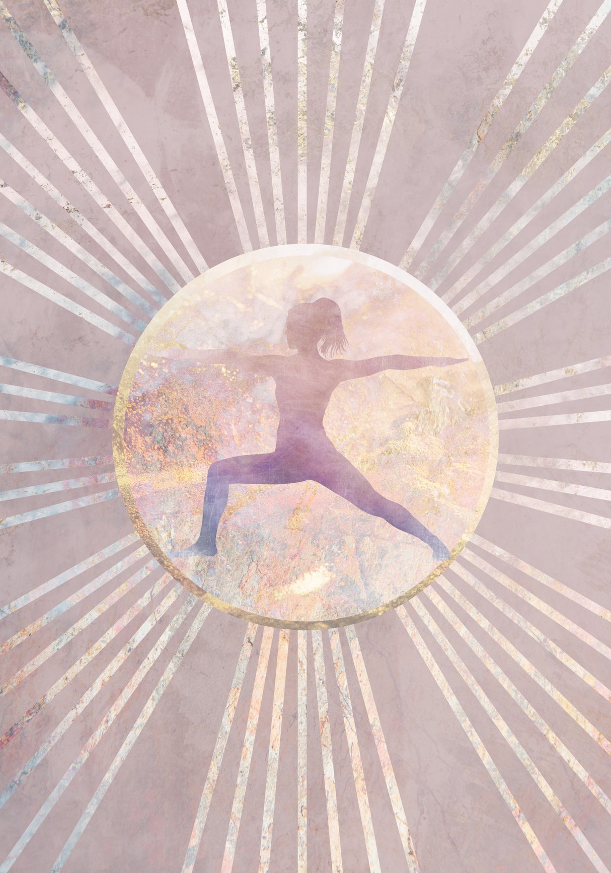 Sun Boho Yoga Pink 6 Poster och Canvastavla