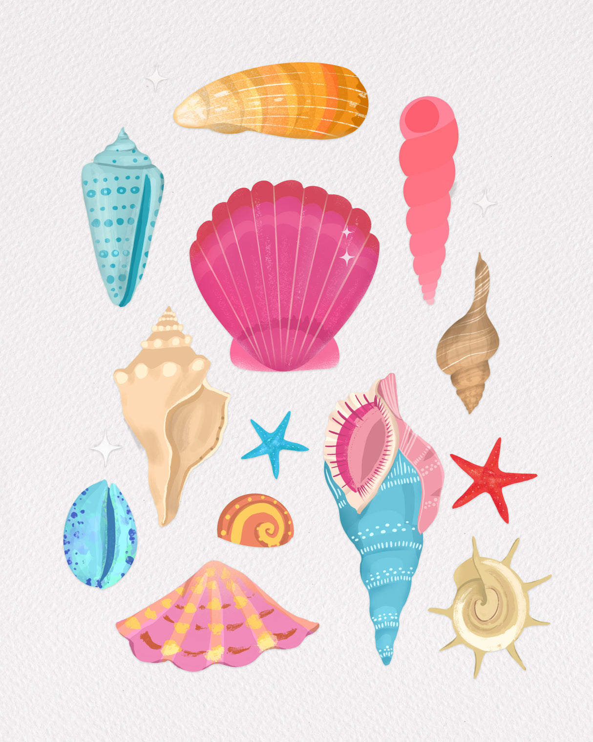 Seashells Poster och Canvastavla