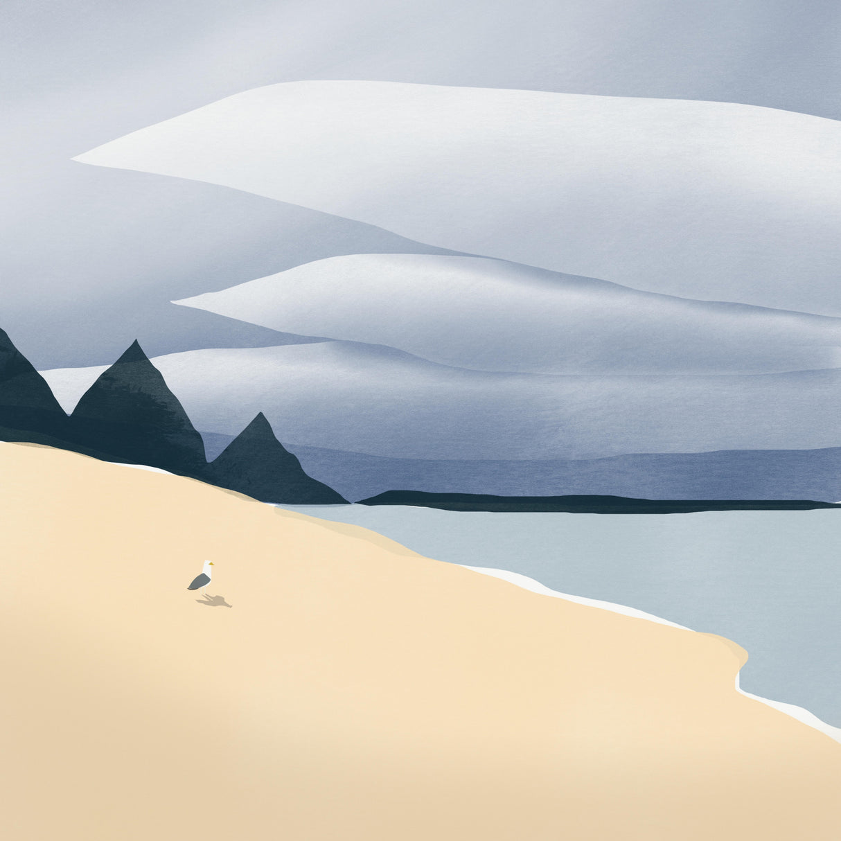 Moody Seagull Poster och Canvastavla