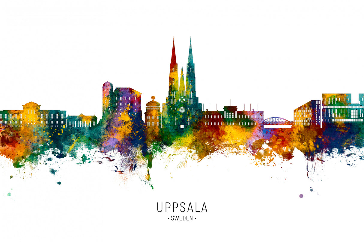 Uppsala Sweden Skyline Poster och Canvastavla