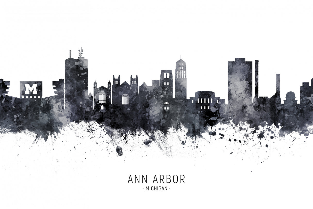Ann Arbor Michigan Skyline Poster och Canvastavla