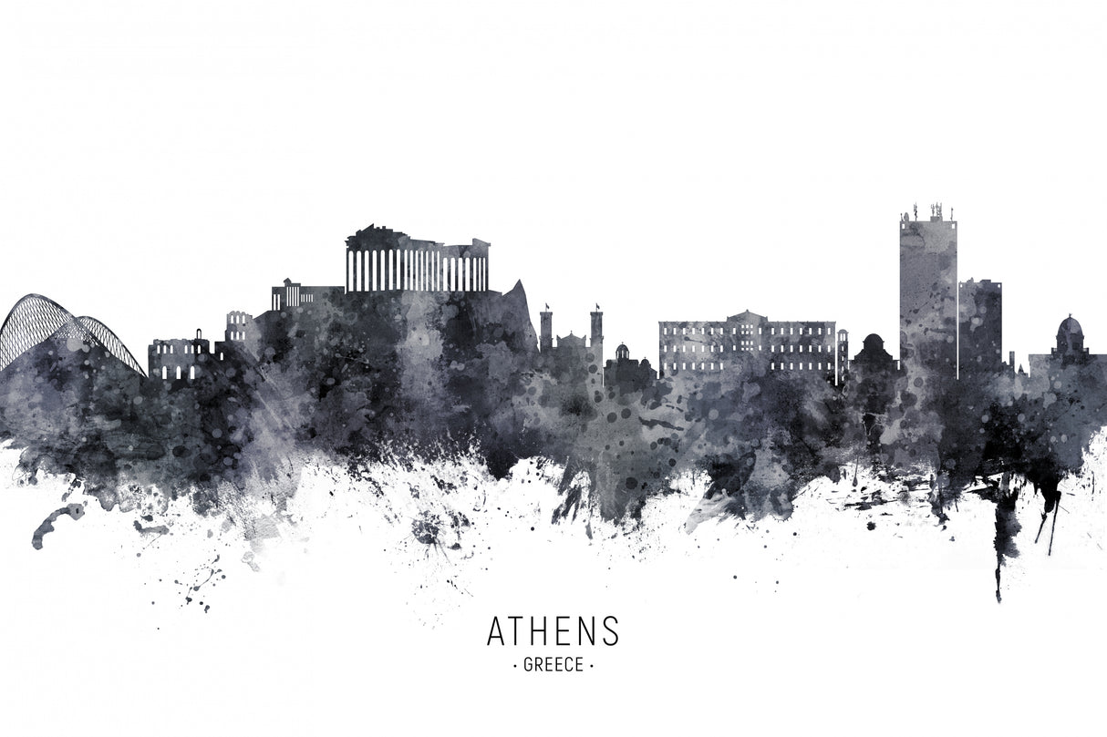 Athens Greece Skyline Poster och Canvastavla